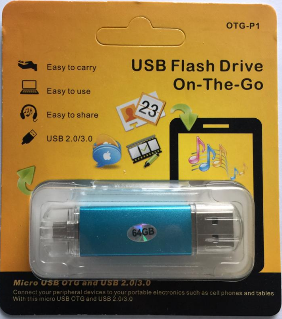 USB/ Micro of andersom USB stick OTG (on the go) 64Gb