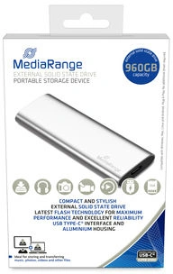 MediaRange External USB Type-C® solid state drive - SSD, 960GB, zilver